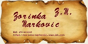 Zorinka Marković vizit kartica
